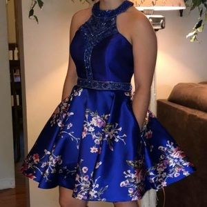 Homecoming dress with halter top